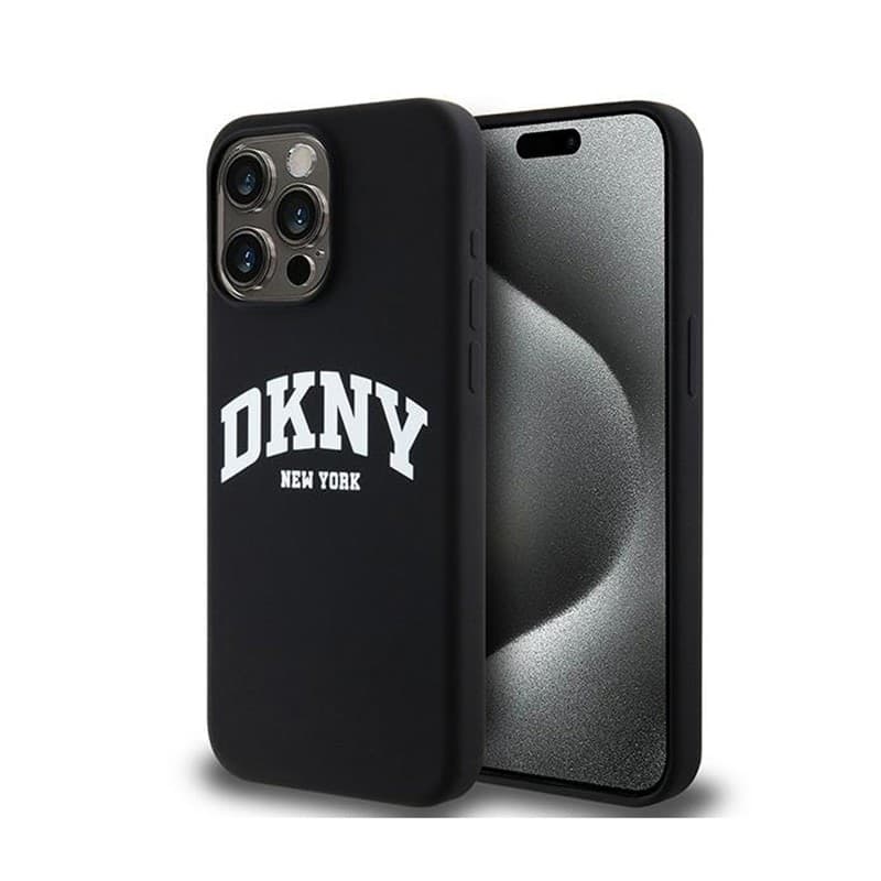 DKNY Liquid Silicone White Printed Logo MagSafe - Case for iPhone 14 Pro Max (black)