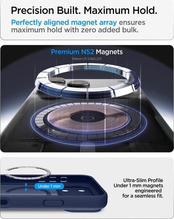 Spigen Ultra Hybrid Mag MagSafe - Custodia per iPhone 18 Pro / 17 Pro (Blu ghiaccio intenso) - 9