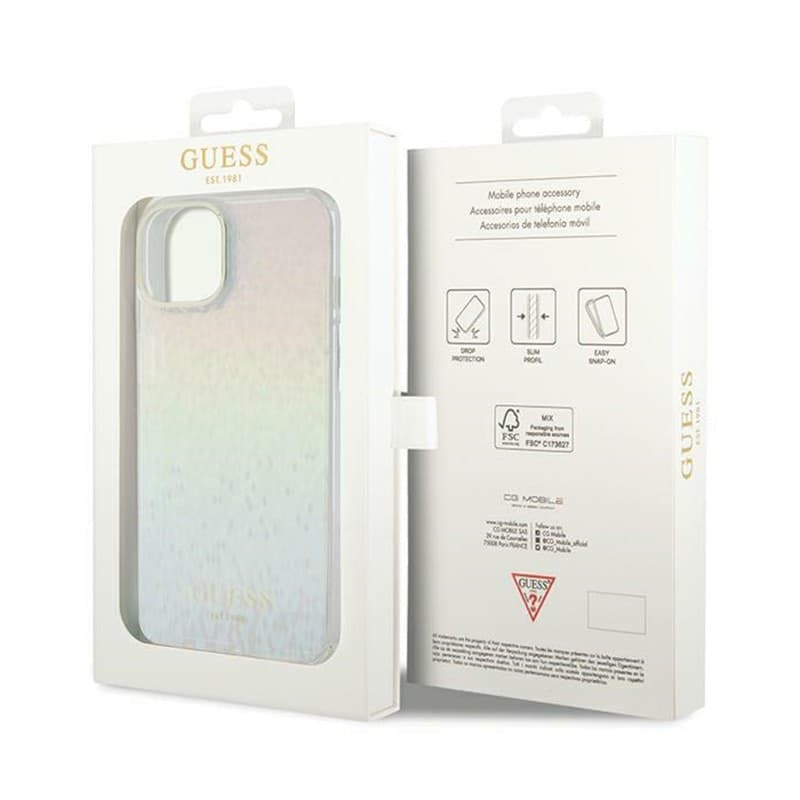 Guess IML Faceted Mirror Disco Iridescent - Case for iPhone 13 Pro (Iridescent) - 7