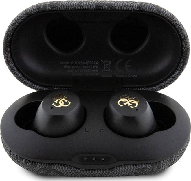 Guess 4G Metal Logo - TWS ENC Bluetooth headphones + charging case (black) - 4