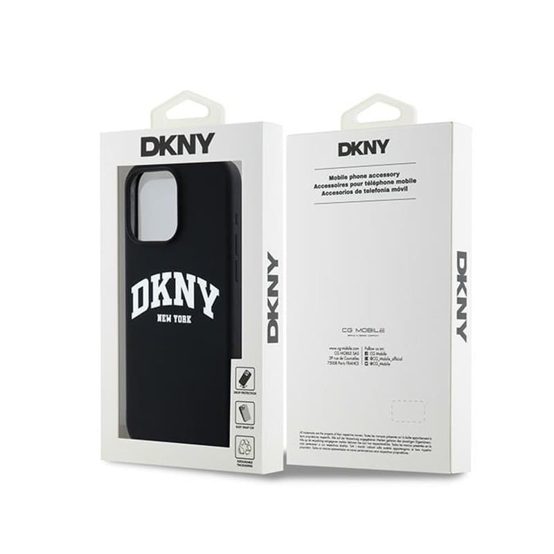 DKNY Liquid Silicone White Printed Logo MagSafe - Case for iPhone 15 Pro Max (black) - 8