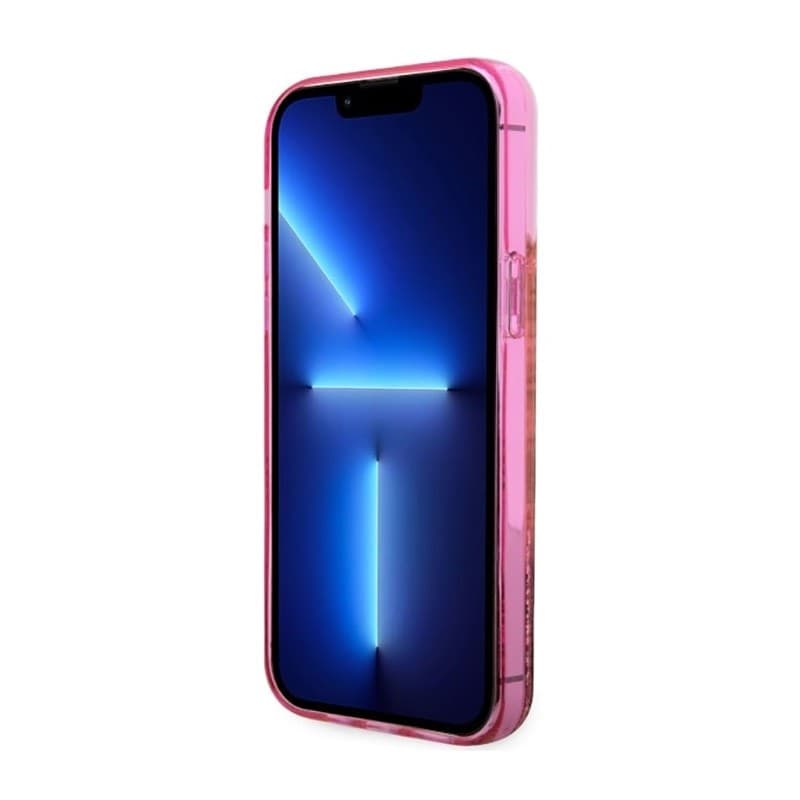 Guess Liquid Glitter Transculent 4G - Case for iPhone 14 Pro Max (Pink) - 5