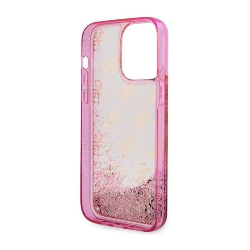 Guess Liquid Glitter Transculent 4G - Case for iPhone 14 Pro Max (Pink) - 7