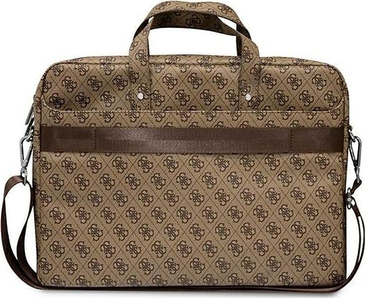 Guess Saffiano 4G Triangle Logo Computer Bag - Notebook bag 15 ”/ 16” (Brown) - 3