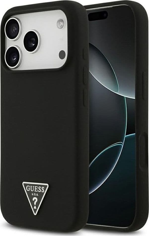 Guess Silicone Triangle Logo MagSafe - Case iPhone 17 Pro (black)