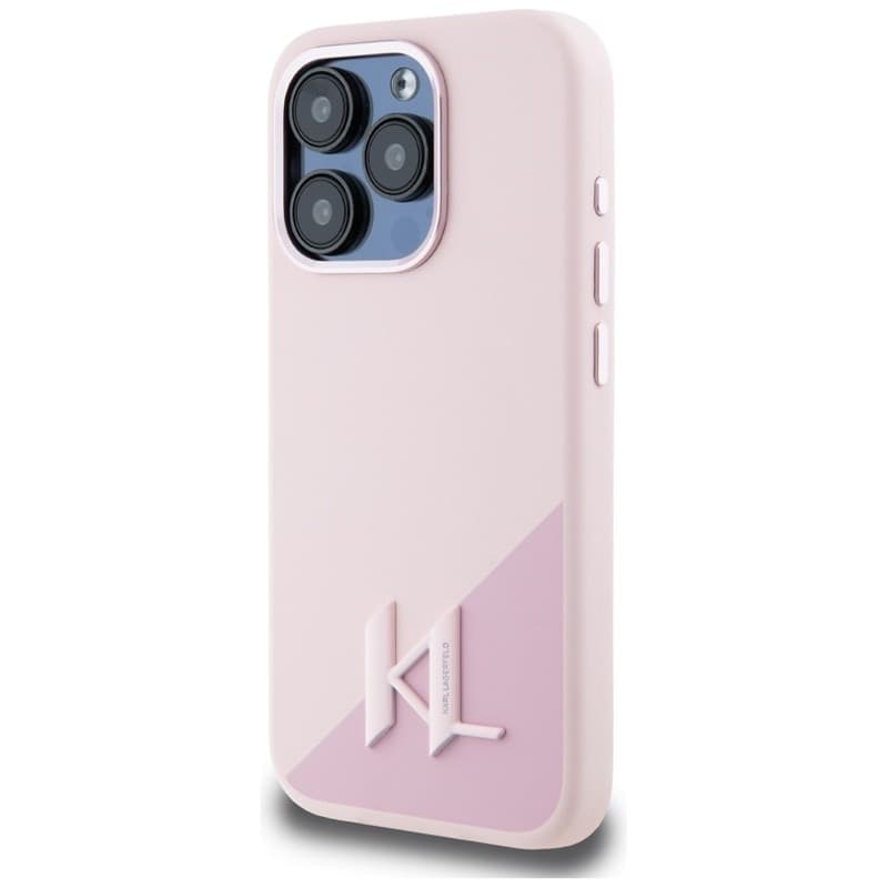 Karl Lagerfeld Silicone Shadow Metal Initial MagSafe - Case for iPhone 15 Pro Max (pink) - 2