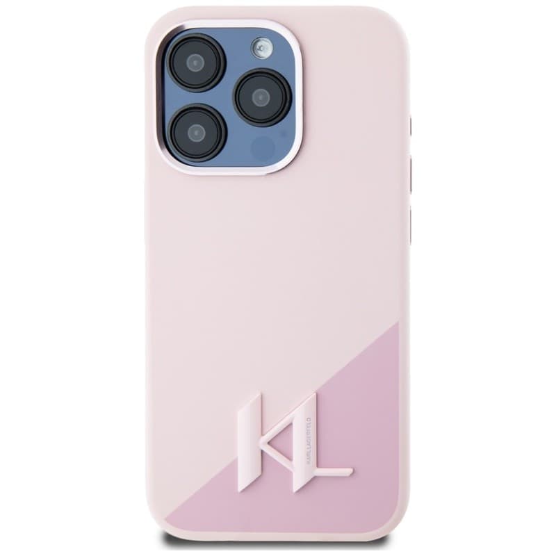 Karl Lagerfeld Silicone Shadow Metal Initial MagSafe - Case for iPhone 15 Pro Max (pink) - 3