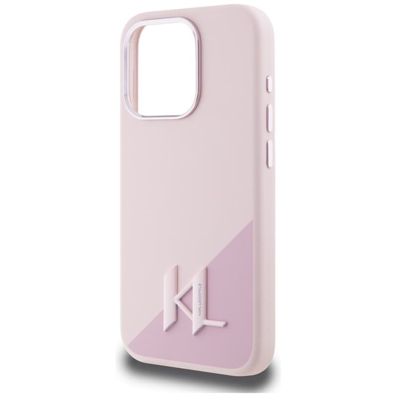 Karl Lagerfeld Silicone Shadow Metal Initial MagSafe - Case for iPhone 15 Pro Max (pink) - 6