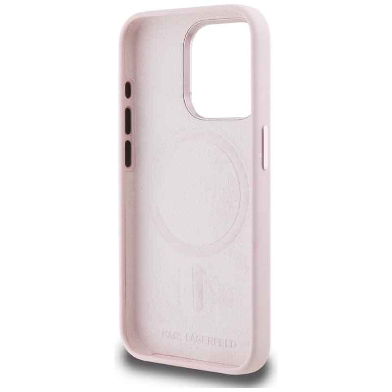 Karl Lagerfeld Silicone Shadow Metal Initial MagSafe - Case for iPhone 15 Pro Max (pink) - 7