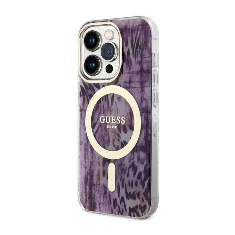 Guess Leopard MagSafe - Case for iPhone 14 Pro (Pink) - 2