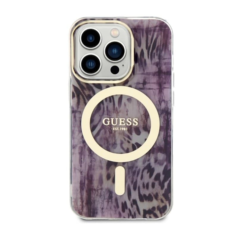 Guess Leopard MagSafe - Case for iPhone 14 Pro (Pink) - 3