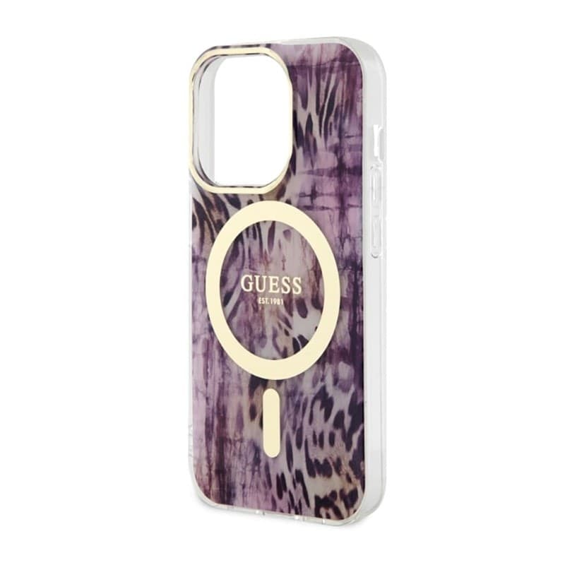 Guess Leopard MagSafe - Case for iPhone 14 Pro (Pink) - 6