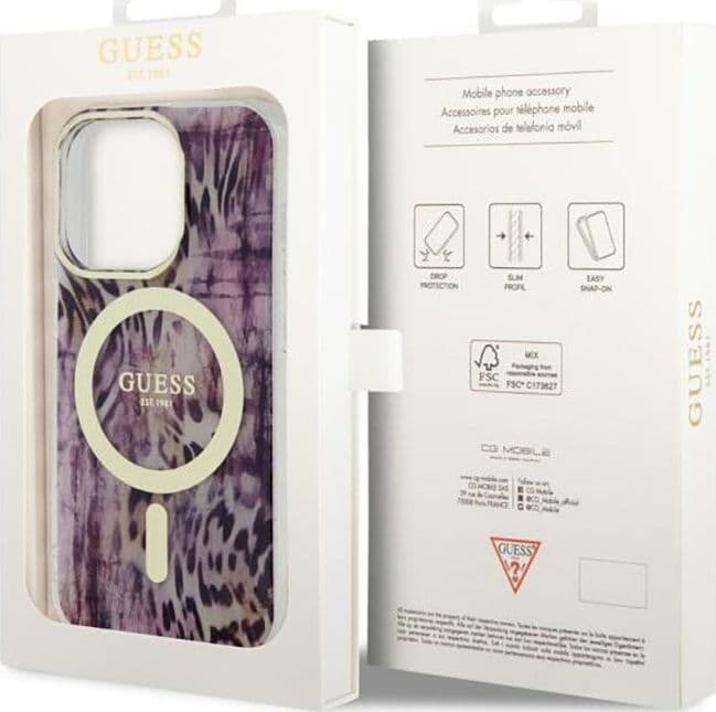 Guess Leopard MagSafe - Case for iPhone 14 Pro (Pink) - 8