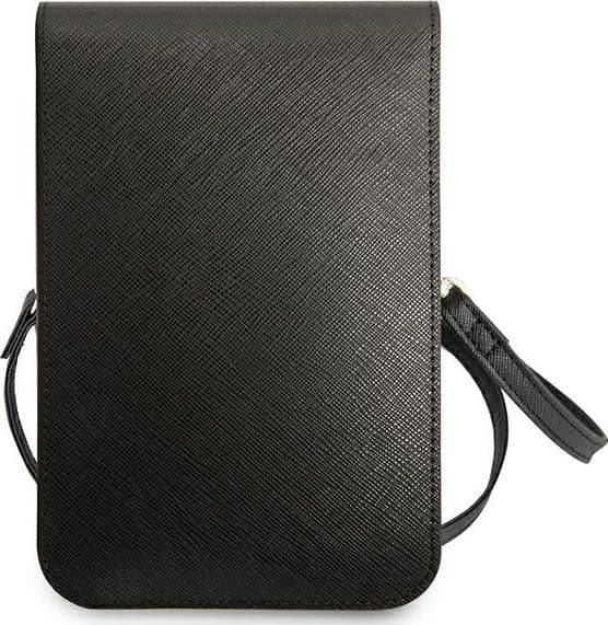 Guess Wallet Saffiano Triangle Logo Phone Bag (Black) - 5