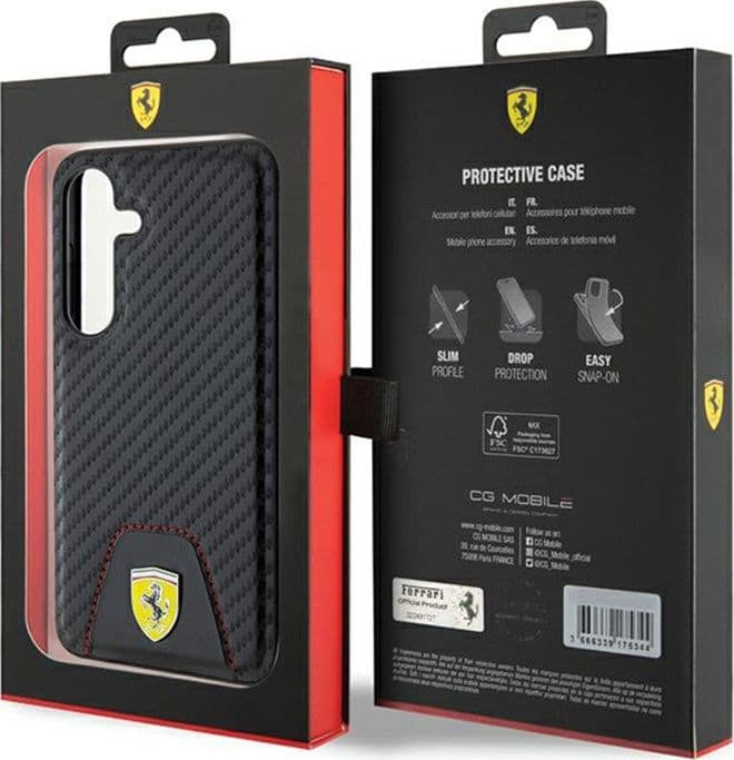 Ferrari Carbon Stitched Bottom - Case for Samsung Galaxy S24 (black) - 8