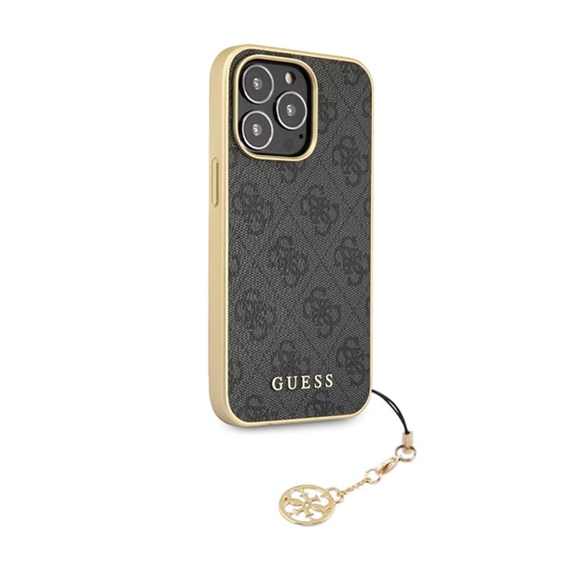Guess 4G Charms Collection - Case for iPhone 14 Pro (Grey) - 4
