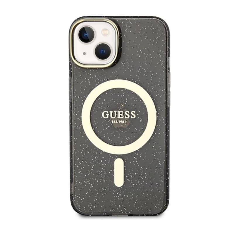 Guess Glitter Gold MagSafe - Case for iPhone 14 Plus (Black) - 3