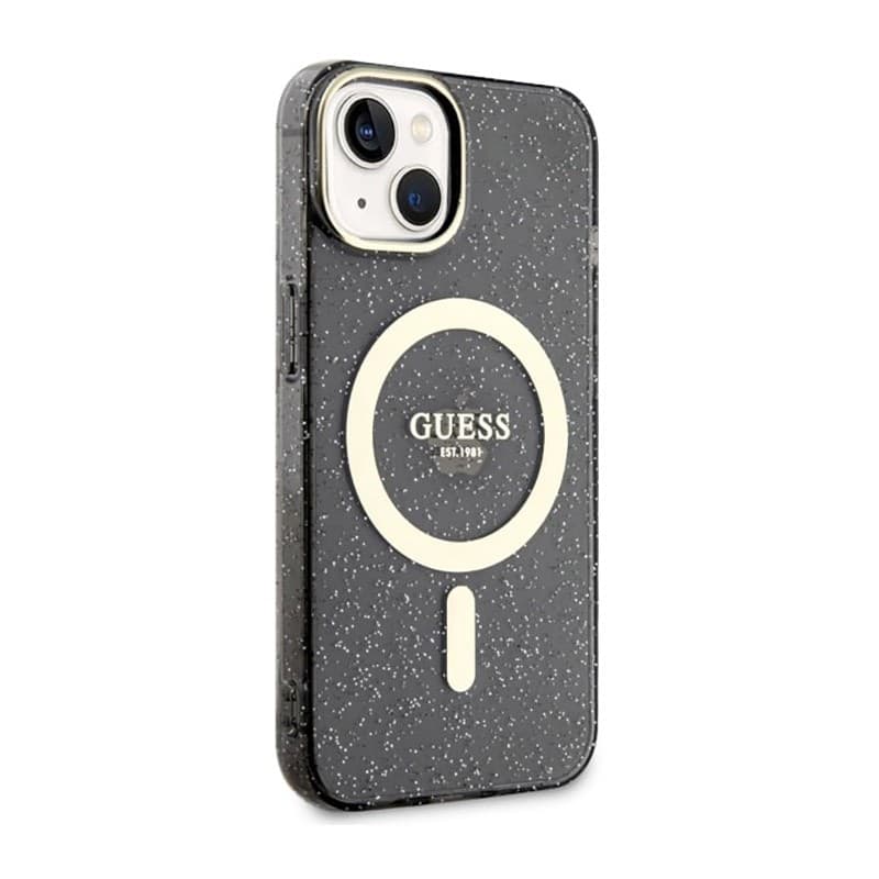 Guess Glitter Gold MagSafe - Case for iPhone 14 Plus (Black) - 4