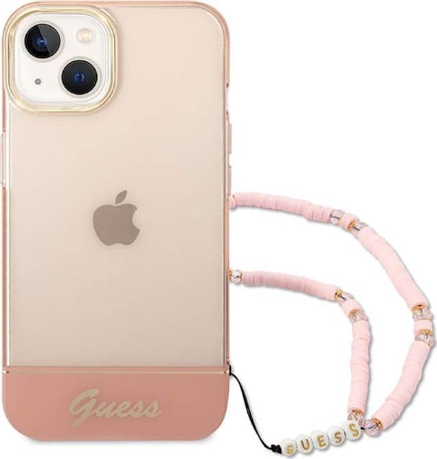 Guess Translucent Pearl Strap - Case for iPhone 14 Plus (Pink) - 2
