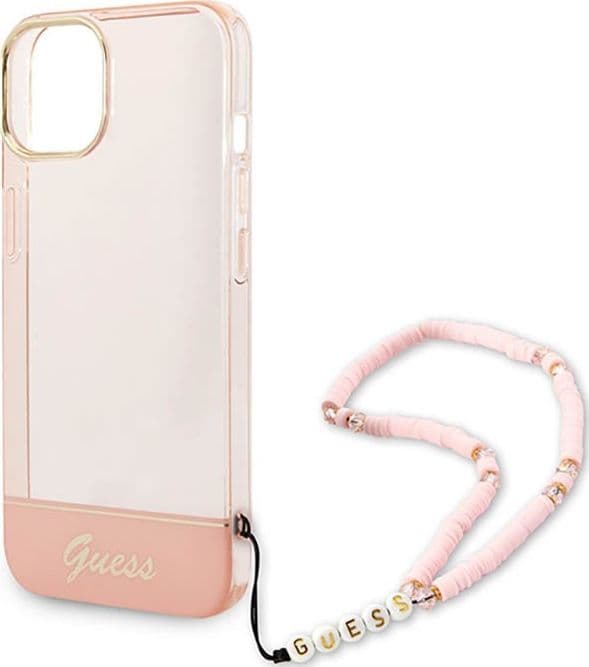 Guess Translucent Pearl Strap - Case for iPhone 14 Plus (Pink) - 5