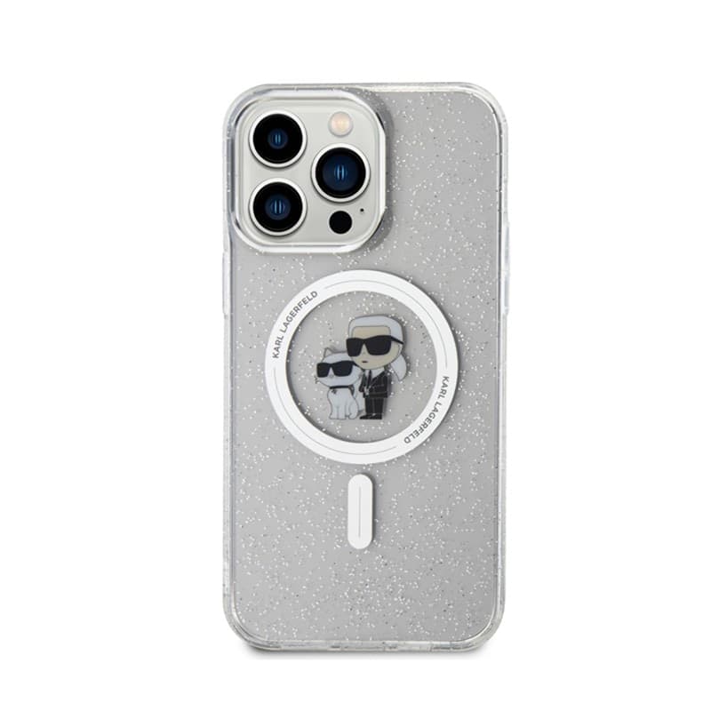 Karl Lagerfeld Karl & Choupette Glitter Magsafe - Case for iPhone 15 Pro Max (Transparent) - 3