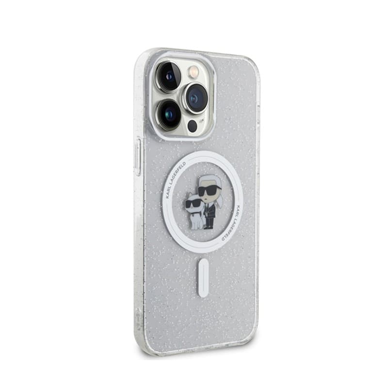 Karl Lagerfeld Karl & Choupette Glitter Magsafe - Case for iPhone 15 Pro Max (Transparent) - 4
