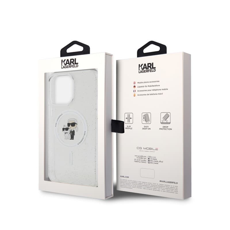 Karl Lagerfeld Karl & Choupette Glitter Magsafe - Case for iPhone 15 Pro Max (Transparent) - 8