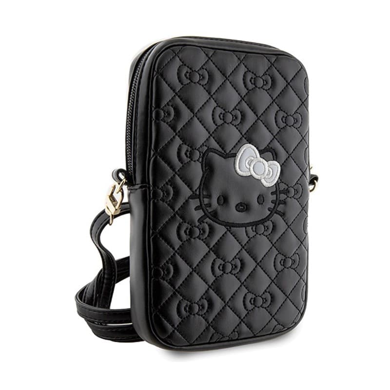 Hello Kitty Quilted Bows Strap - Crossbody bag for phone (black) - 3
