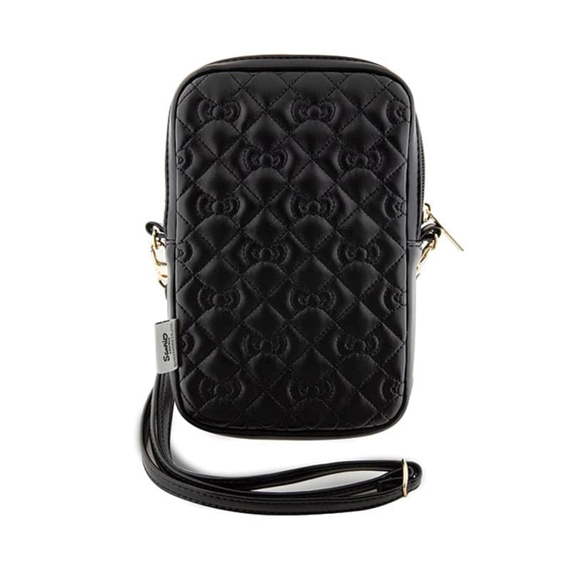 Hello Kitty Quilted Bows Strap - Crossbody bag for phone (black) - 4
