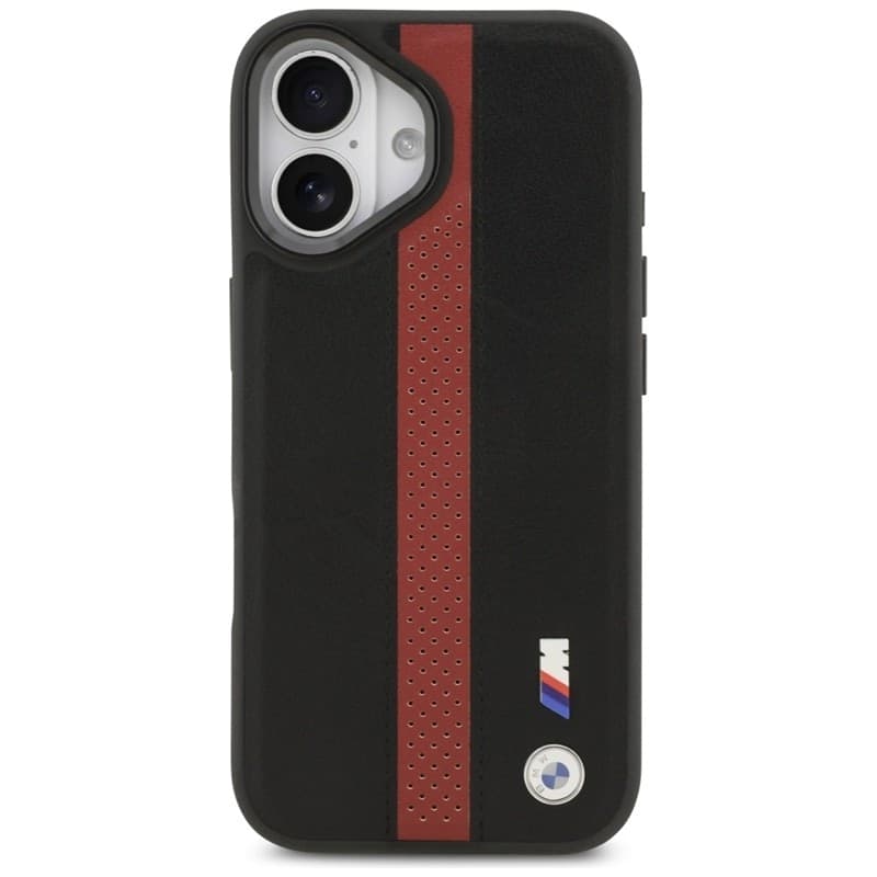 Custodia MagSafe con logo BMW M a strisce perforate per iPhone 17 (rossa) - 3