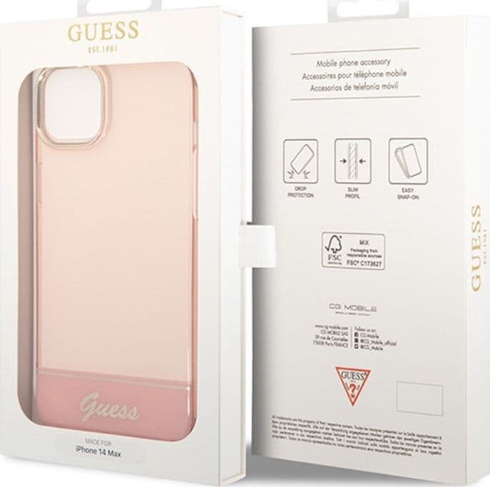 Guess Translucent - Case for iPhone 14 Plus (Pink) - 8