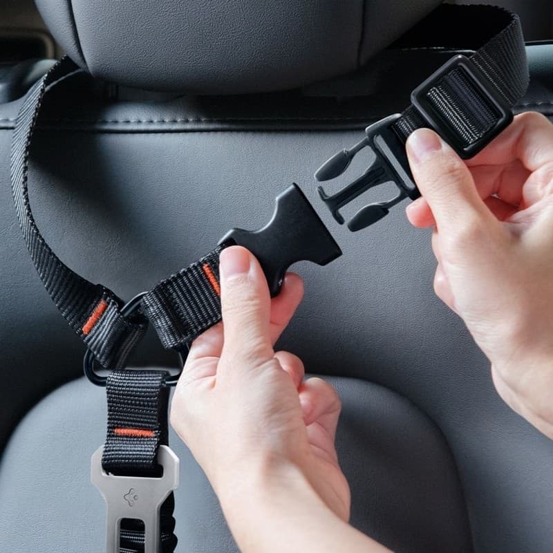 Spigen PS100 - Cintura di sicurezza/guinzaglio per animali domestici per auto (nero) - 7