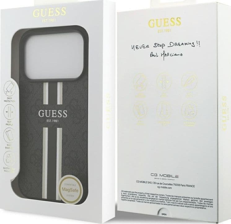 Guess 4G Printed Stripes MagSafe - Case iPhone 17 Pro (black) - 8