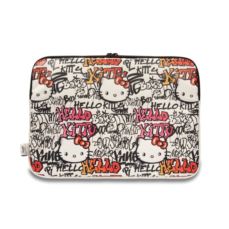 Hello Kitty Zip PU Tags Graffiti Sleeve - Notebook case 13" / 14" (beige) - 3
