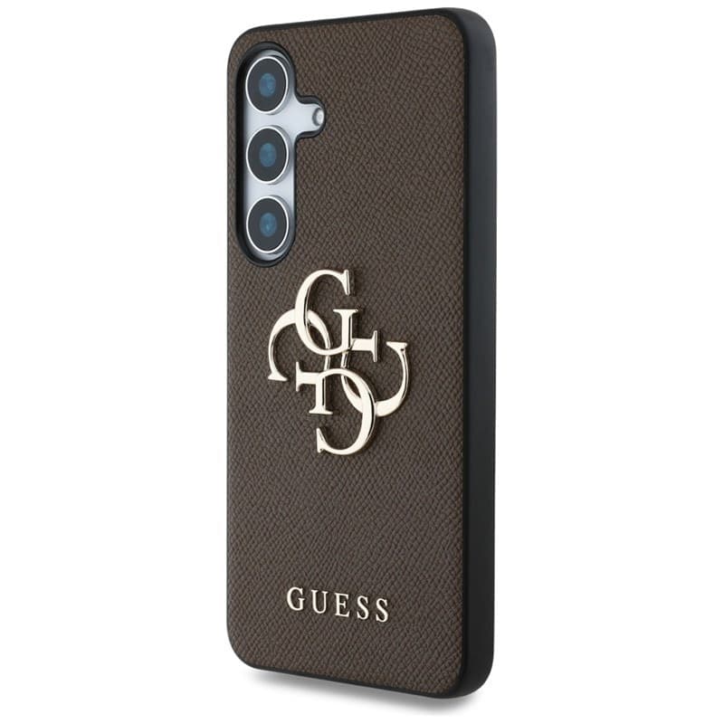 Guess Grained Big 4G Logo Small Classic Logo - Case for Samsung Galaxy S25+ (brown) - 2