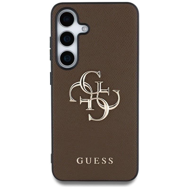 Guess Grained Big 4G Logo Small Classic Logo - Case for Samsung Galaxy S25+ (brown) - 3