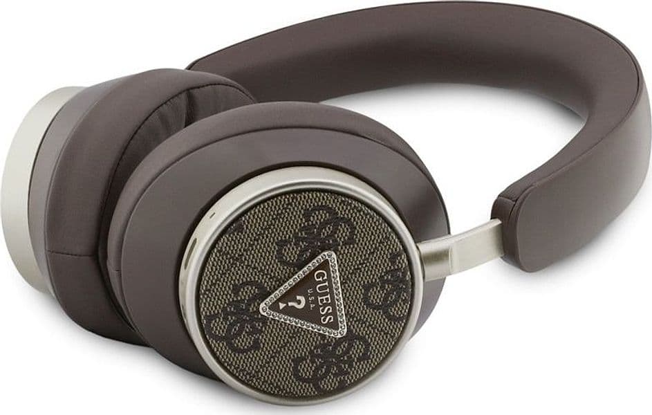 Cuffie circumaurali wireless Bluetooth V5.4 ENC con logo triangolare Guess 4G (marrone) - 2