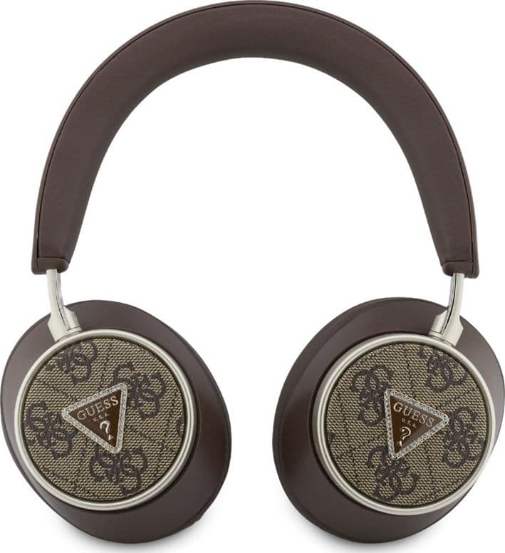 Cuffie circumaurali wireless Bluetooth V5.4 ENC con logo triangolare Guess 4G (marrone) - 3