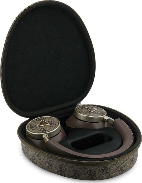 Cuffie circumaurali wireless Bluetooth V5.4 ENC con logo triangolare Guess 4G (marrone) - 5