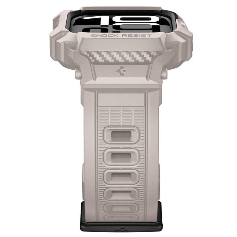 Spigen Rugged Armor Pro V2 – Cinturino con custodia per Apple Watch 10/11 42 mm (beige dune) - 6