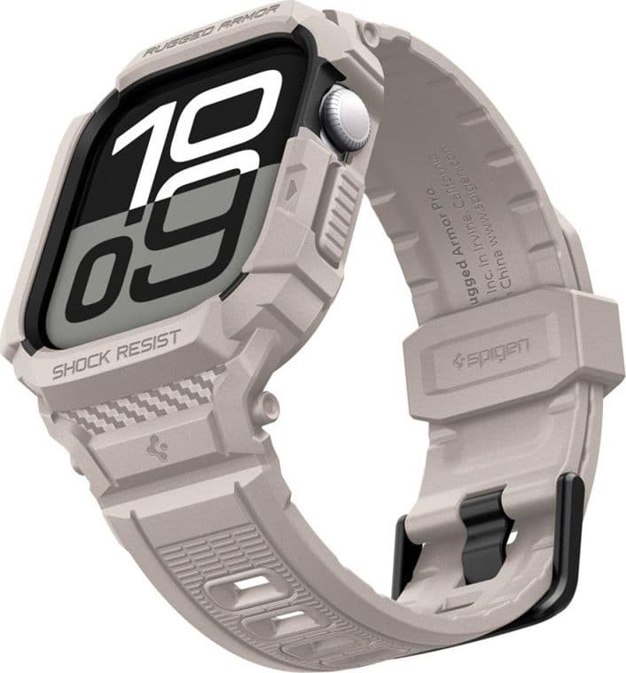 Spigen Rugged Armor Pro V2 – Cinturino con custodia per Apple Watch 10/11 42 mm (beige dune) - 7