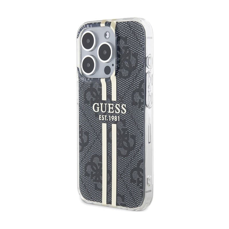 Guess IML 4G Gold Stripe - Case iPhone 15 Pro (Black) - 2