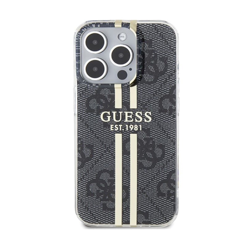 Guess IML 4G Gold Stripe - Case iPhone 15 Pro (Black) - 3