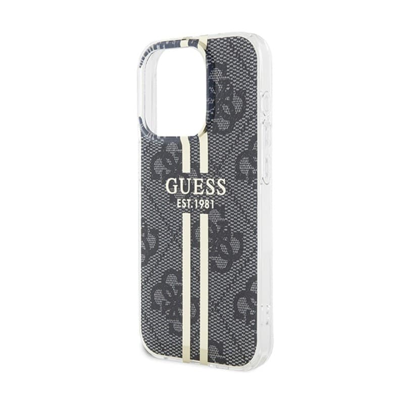 Guess IML 4G Gold Stripe - Case iPhone 15 Pro (Black) - 6