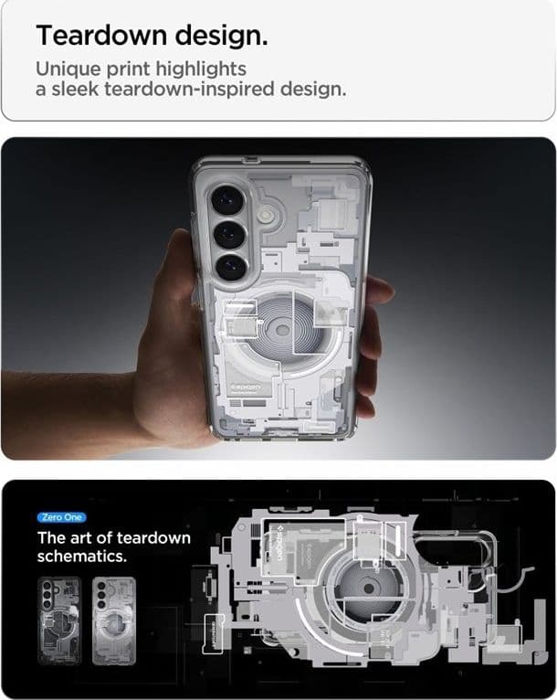 Spigen Ultra Hybrid Mag MagSafe - Custodia per Samsung Galaxy S26+ (Zero One White) - 7