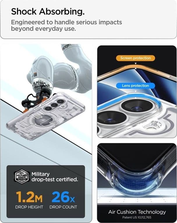 Spigen Ultra Hybrid Mag MagSafe - Custodia per Samsung Galaxy S26+ (Zero One White) - 10