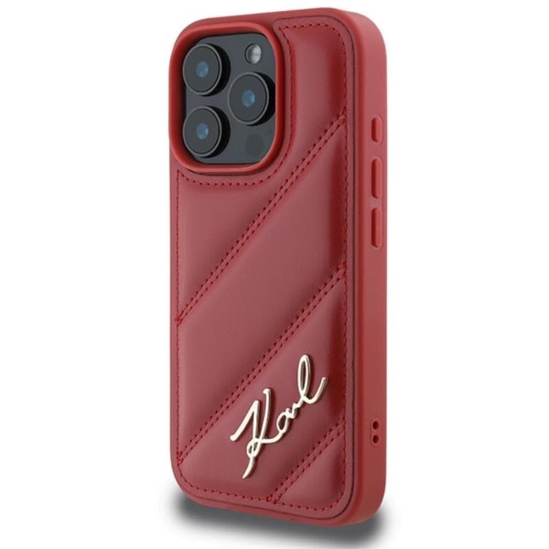 Karl Lagerfeld Quilted Signature - Case for iPhone 16 Pro (red) - 2