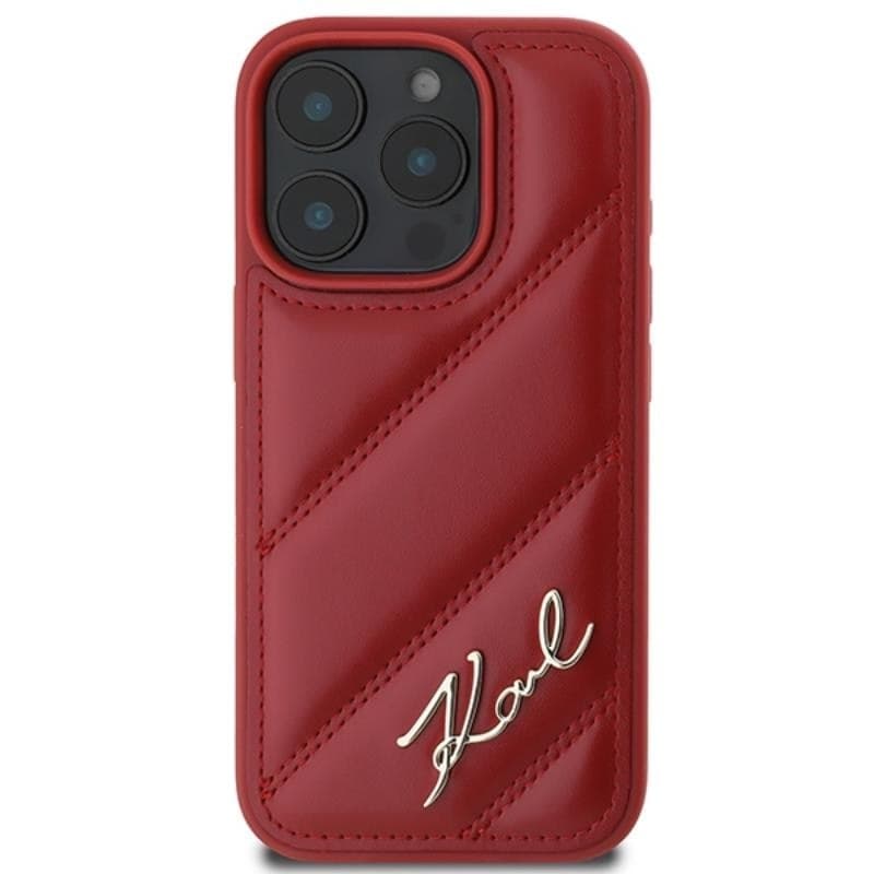 Karl Lagerfeld Quilted Signature - Case for iPhone 16 Pro (red) - 3