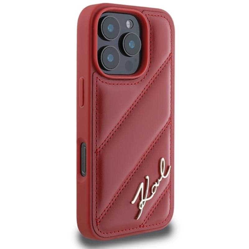 Karl Lagerfeld Quilted Signature - Case for iPhone 16 Pro (red) - 4