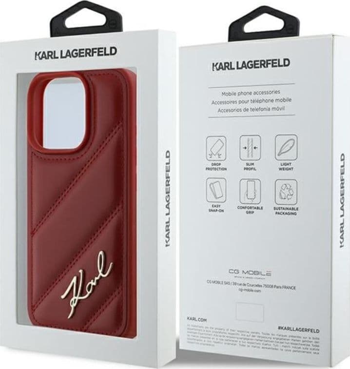 Karl Lagerfeld Quilted Signature - Case for iPhone 16 Pro (red) - 8